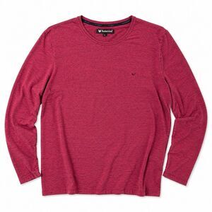 Buttercloth Men's Icy Cotton Long Sleeve T-Shirt Red Stretch Performance L